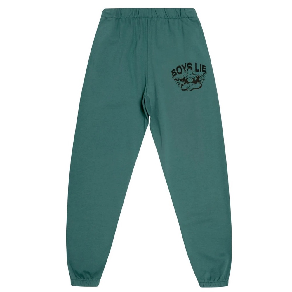 Boys Lie Graphic Green Athletic Casual Black Rhinestone Sweatpants Size Small